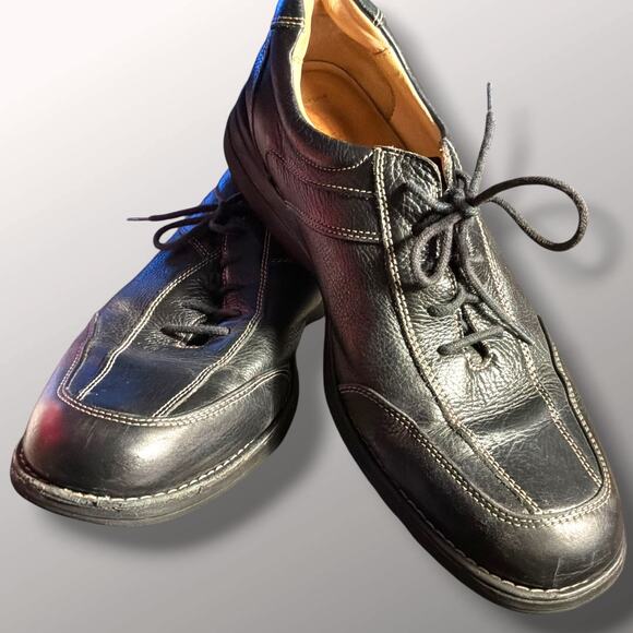 Men\'s Size 11 JOHNSTON & MURPHY Shuler Black Pebbled Leather Oxfords main image 11